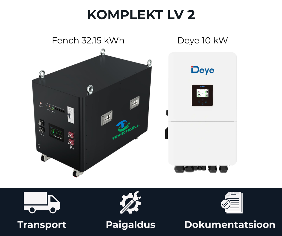 Komplekt LV 2 Fench 32 kWh akusalvesti ja Deye 10 kW inverter